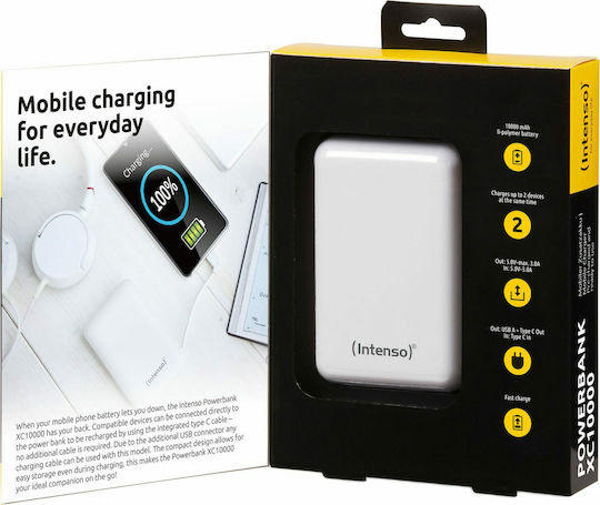 Intenso XC10000 Power Bank 10000mAh с USB-A порт и USB-C порт Бял