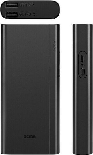 Acme PB101 Power Bank 10000mAh mit 2 USB-A Anschlüssen Schwarz