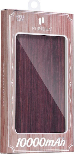 Puridea S2 Power Bank 10000mAh cu 2 Porturi USB-A Dark Wood