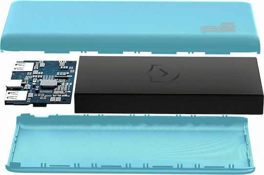 Baseus Bipow Power Bank 10000mAh 18W cu 3 Porturi USB-A și Port USB-C Încărcare rapidă 3.0 Albastru