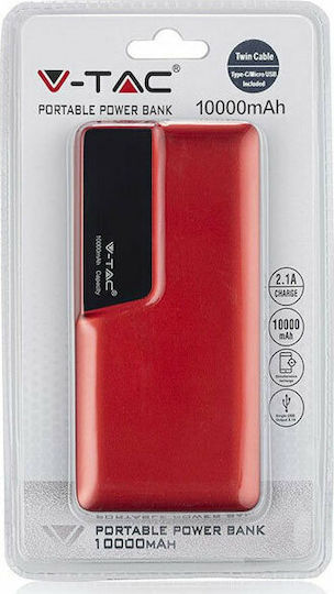 V-TAC VT-3511 Power Bank 10000mAh с USB-A порт Червен