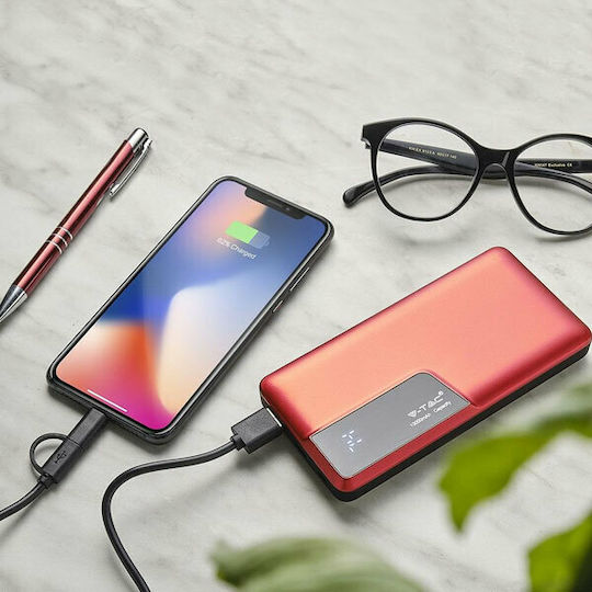 V-TAC VT-3511 Power Bank 10000mAh с USB-A порт Червен