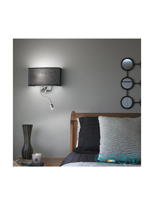 Ideal Lux Led Hotel AP2 Μοντέρνο Φωτιστικό Τοίχου με Ντουί E27 και Διακόπτη Λευκό 32x22.5x11εκ.