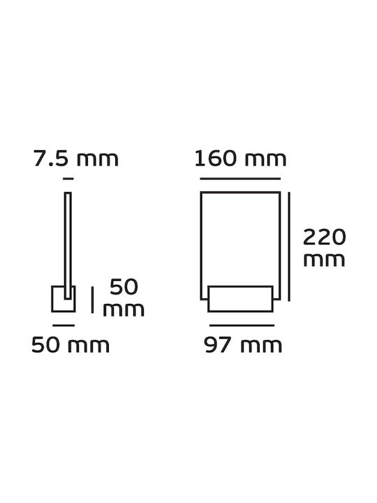 VK Lighting Modern Lamp Wall with Integrated LED and Cool White Light Transparent 16x16cm