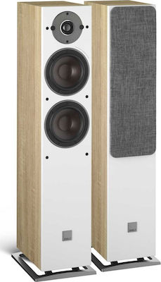 Dali Oberon 5 Pair of Hi-Fi Speakers Floor 220W 2 No of Drivers W16.2xD28.3xH83cm. Oak Tree / White