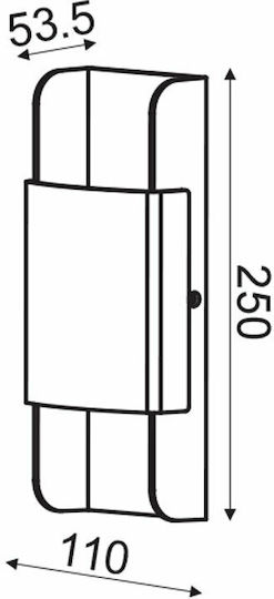 Aca Modern Lamp Wall with Integrated LED and Warm White Light 11x11x5cm