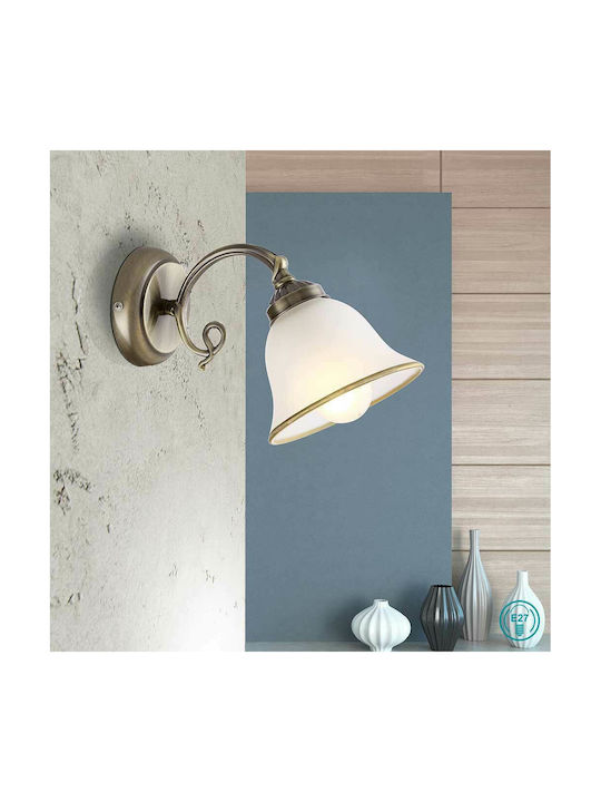 Globo Lighting Odin Classic Wall Lamp with Socket E27 Copper Width 16cm