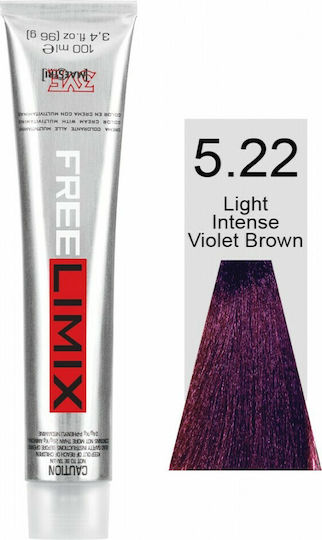 Freelimix Permanent Color Hair Dye 5.22 Light Brown Light Violet Intense 100ml