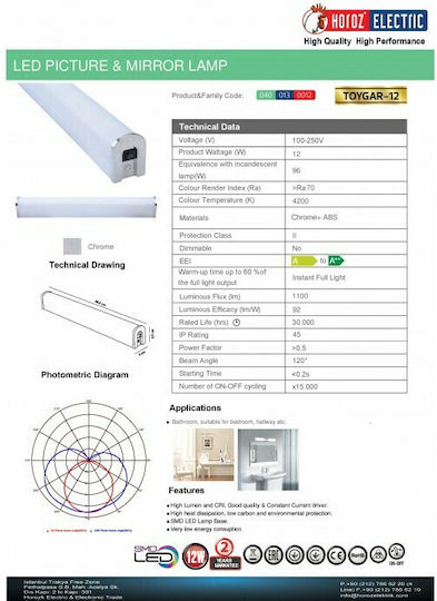 Horoz Electric Tetra-18 Осветително тяло За стена Бял Horoz Electric Tetra-18 Осветително тяло За стена Бял