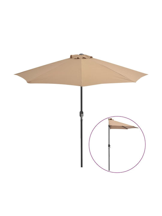 Round Aluminum Brown Parasol Φ2.7xH2.22m