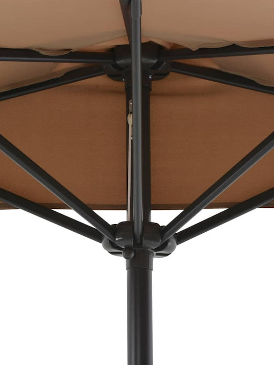Round Aluminum Brown Parasol Φ2.7xH2.22m
