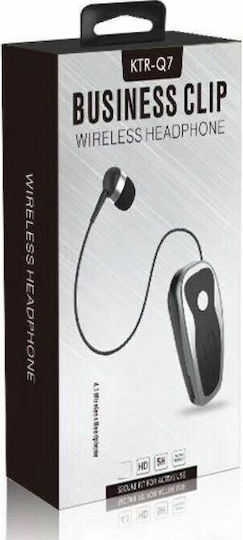 KTR-Q7 In-ear Bluetooth Handsfree Ακουστικό Πέτου Ασημί