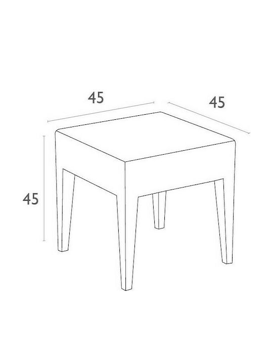 Miami Auxiliary Outdoor Free Standing Rattan Table Brown 45x45x45cm