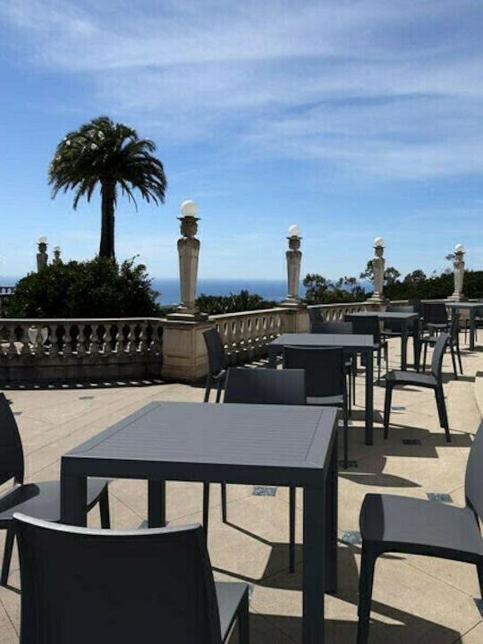 Ares Auxiliary Outdoor Free Standing Polypropylene Table Black 80x80x75cm