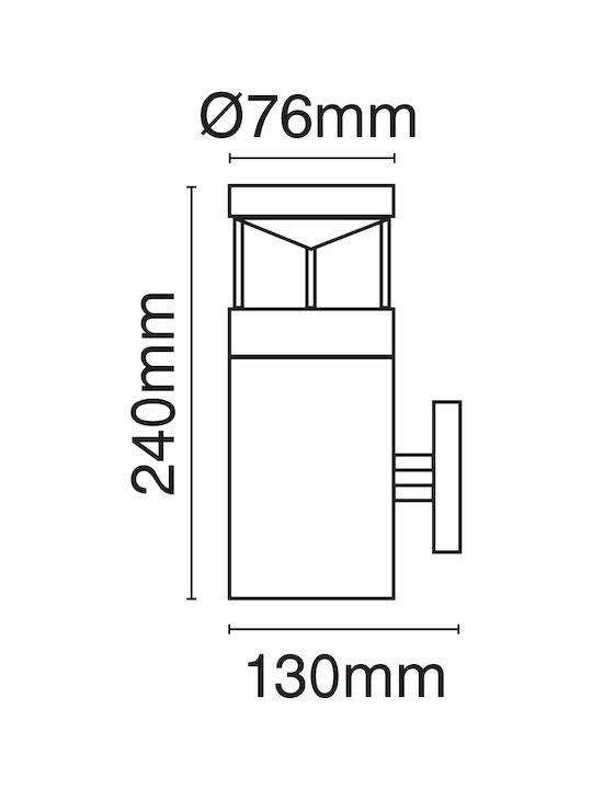 VK Lighting VK/01023/S Wall-Mounted Outdoor Ceiling Light GU10 IP44