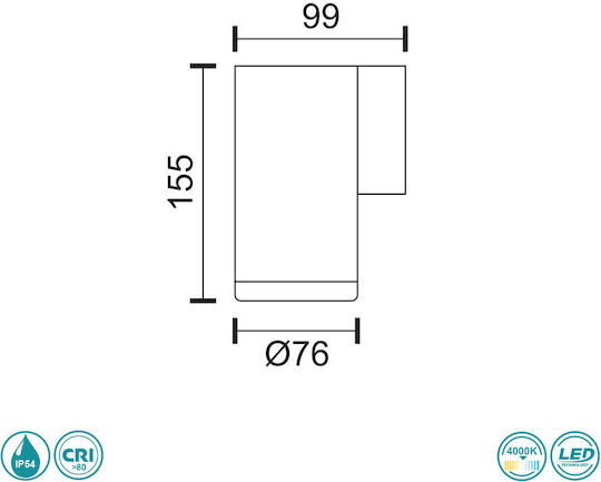 Spot Light Punkt LED 4W 4000K 7.6x9.9x15.5cm Spot Light Punkt LED 4W 4000K 7.6x9.9x15.5cm