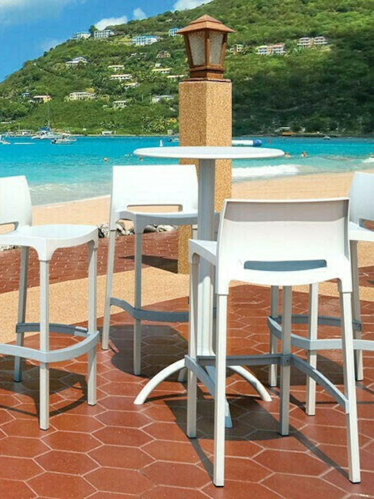Octopus Outdoor Bar Free Standing Polypropylene Table White 60x60x108cm