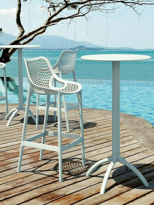 Octopus Outdoor Bar Free Standing Polypropylene Table White 60x60x108cm