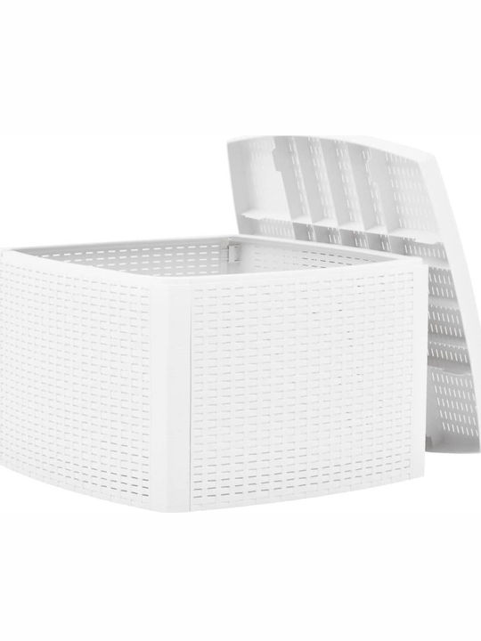 Auxiliary Outdoor Free Standing Plastic Table White 54x54x36.5cm