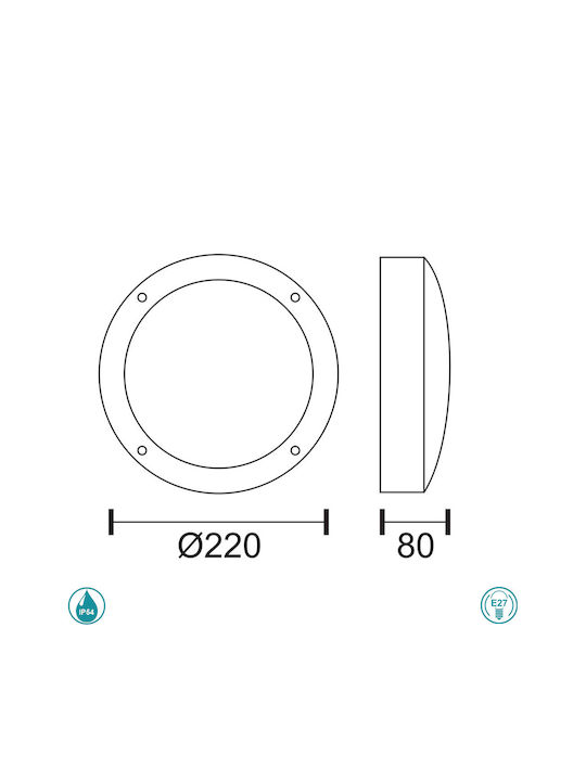 Spot Light Wall-Mounted Outdoor Spot E27 IP54