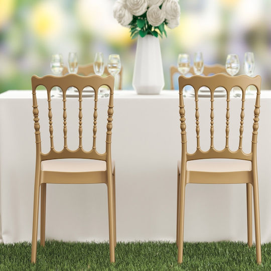 Καρέκλα Catering Πολυπροπυλενίου Napoleon Χρυσό 45x55x92εκ.