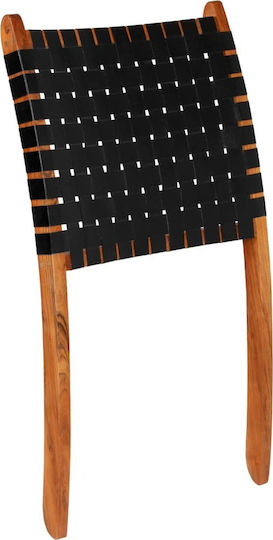 Outdoor Armchair Wooden Genuine Leather 59x72x79cm