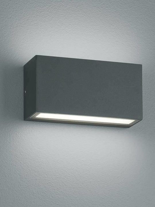 Trio Lighting Trent Wall-Mounted Outdoor Ceiling Light LED IP65 10W with Warm White Light Double Beam 7x14x27εκ.