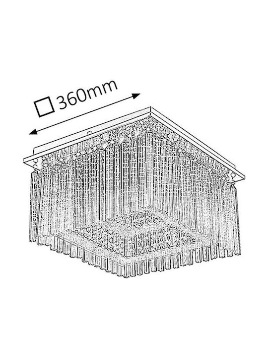 Rabalux Vintage De sticlă Plafonieră de tavan cu LED Integrat 36buc Argint