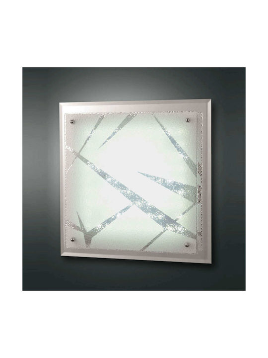 Fabas Luce Galaxy Modern Glass Ceiling Light with Integrated LED Silver