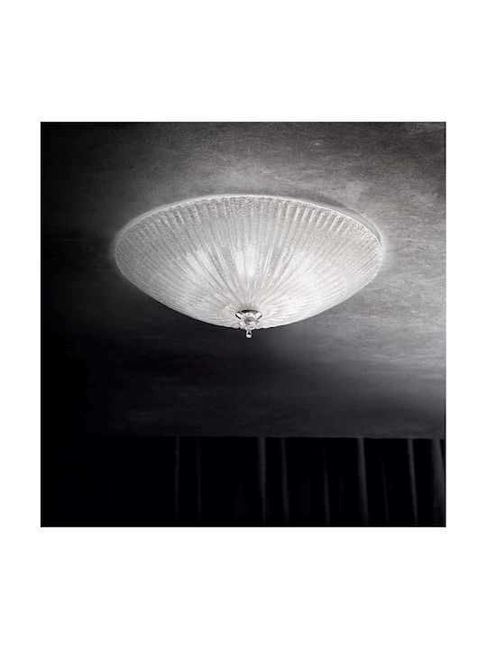 Ideal Lux Shell Classic Glass Ceiling Light with Socket E27 40pcs Silver