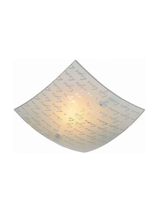 Trio Lighting Signa Μοντέρνα Γυάλινη Πλαφονιέρα Οροφής με Ντουί E27 σε Λευκό χρώμα 30cm