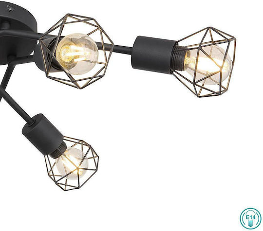 Globo Lighting Xara I Таванно осветление Черен с Фасунга E14