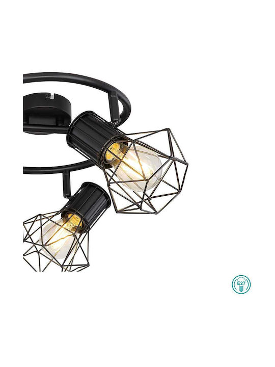 Globo Lighting Priska Modernă Metalică Plafonieră de tavan cu Dulie E27 Negru