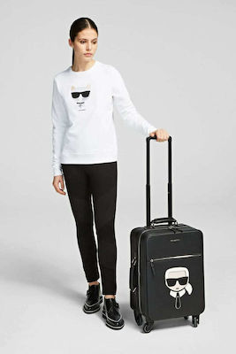 Karl Lagerfeld 205W3007-999 Cabin Travel Suitcase Fabric Black with 4 Wheels Height 48cm 230M3198-A999