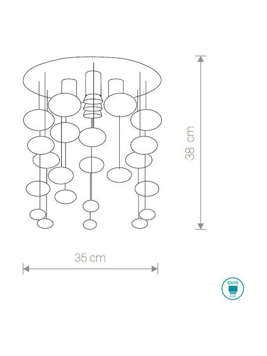 Nowodvorski Salva-E Modernă Metalică Plafonieră de tavan cu Dulie GU10 Argint