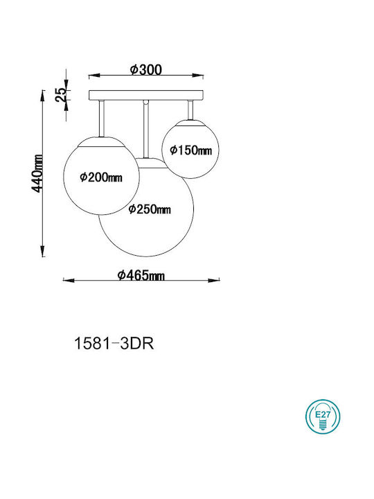 Globo Lighting Joel Modern Metal Ceiling Light with Socket E27 47pcs Silver