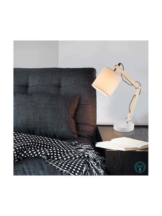 Globo Lighting Mattis Office Lamp with Foldable Arm for Socket E14 in White Color