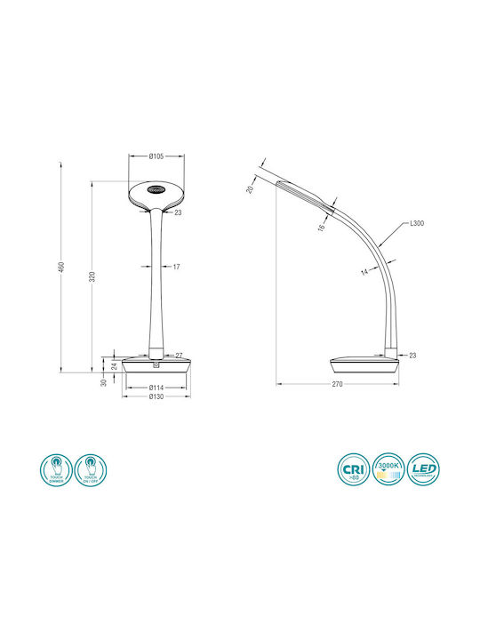 Trio Lighting LED Office Lighting with Flexible Arm