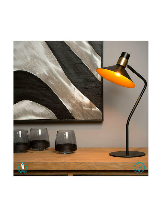 Lucide Lightning Vintage Industrial Lucide Pepijn Office Lamp for Socket E14 in Black Color
