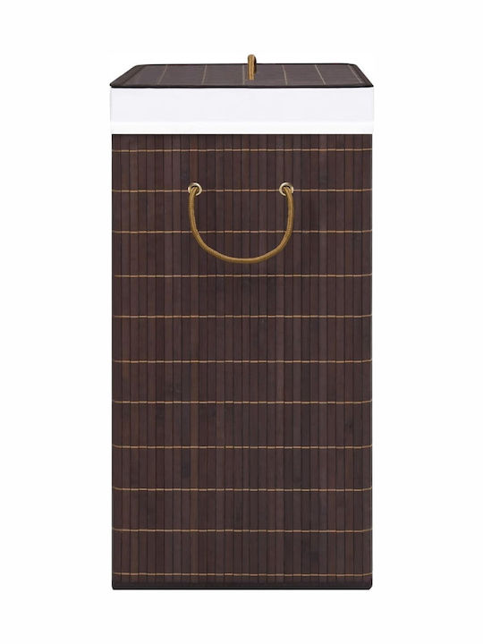 vidaXL Wäschekorb Bamboo Klappbar 72lt mit Deckel 40x30x60cm Braune