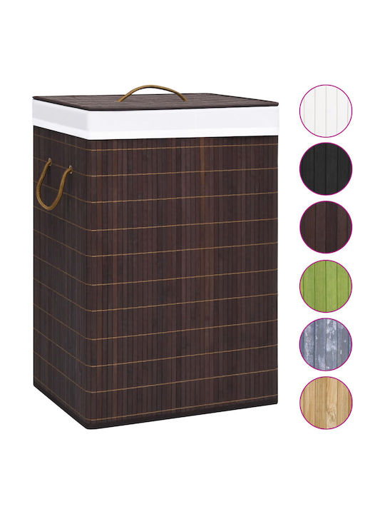 vidaXL Wäschekorb Bamboo Klappbar 72lt mit Deckel 40x30x60cm Braune