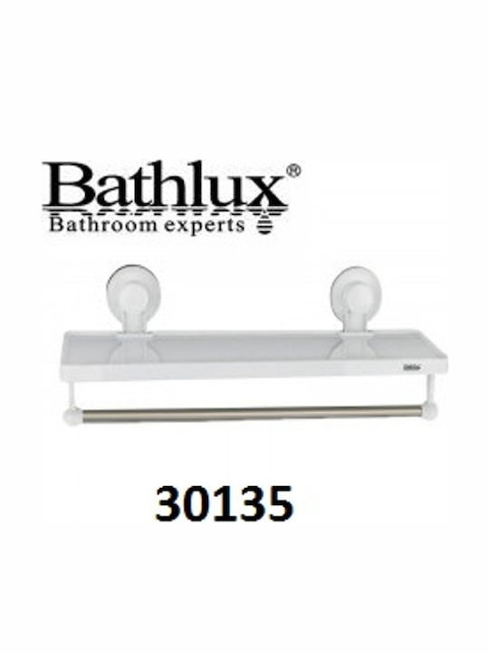 Bathlux Bathlux 30135 Επιτοίχια Ραφιέρα Μπάνιου Πλαστική με 1 Ράφι και Βεντούζες 32x11.7x13.9cm