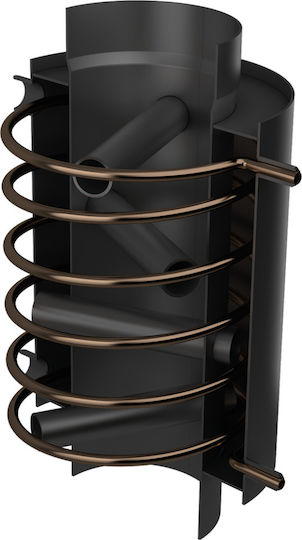 Kratki Chimney Heat Exchanger Metallic 200mm Black