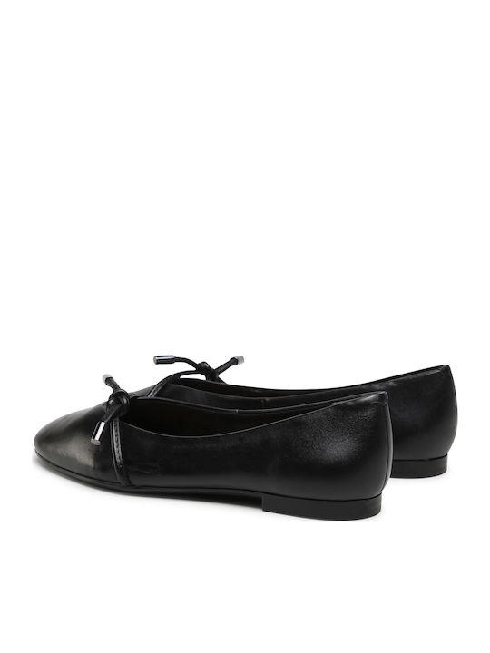 Tamaris Leather Pointy Ballerinas Black