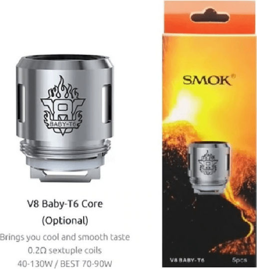 Smok TFV8 Baby T6 Αντιστάση Ηλεκτρονικών Τσιγάρων 0.2ohm (DL) 5τμχ