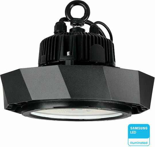 V-TAC Lumină clopot comercială 120W Alb rece 21000lm cu LED încorporat Negru Ø260xÎ14.5cm