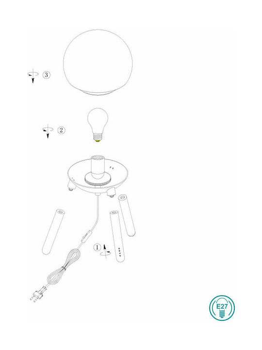 Faro Barcelona Mine Decorative Lamp with Socket for Bulb E27 White