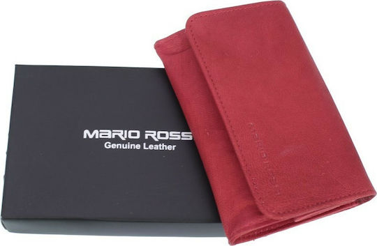 Mario Rossi Lederne Tabaktasche in Rot mit magnetischem Verschluss 12.5x6.5cm