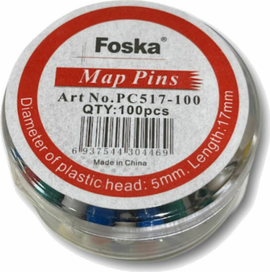 Foska Set of 100 Pushpins 5mm 517-100