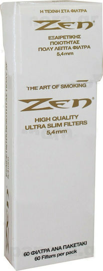 Zen Smoke Ultra Slim Бели Филтърни Накрайници Обикновени 5.4мм 60x1бр